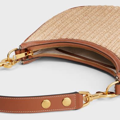 Medium Ava Strap Bag in RAFFIA EFFECT TEXTILE WITH 